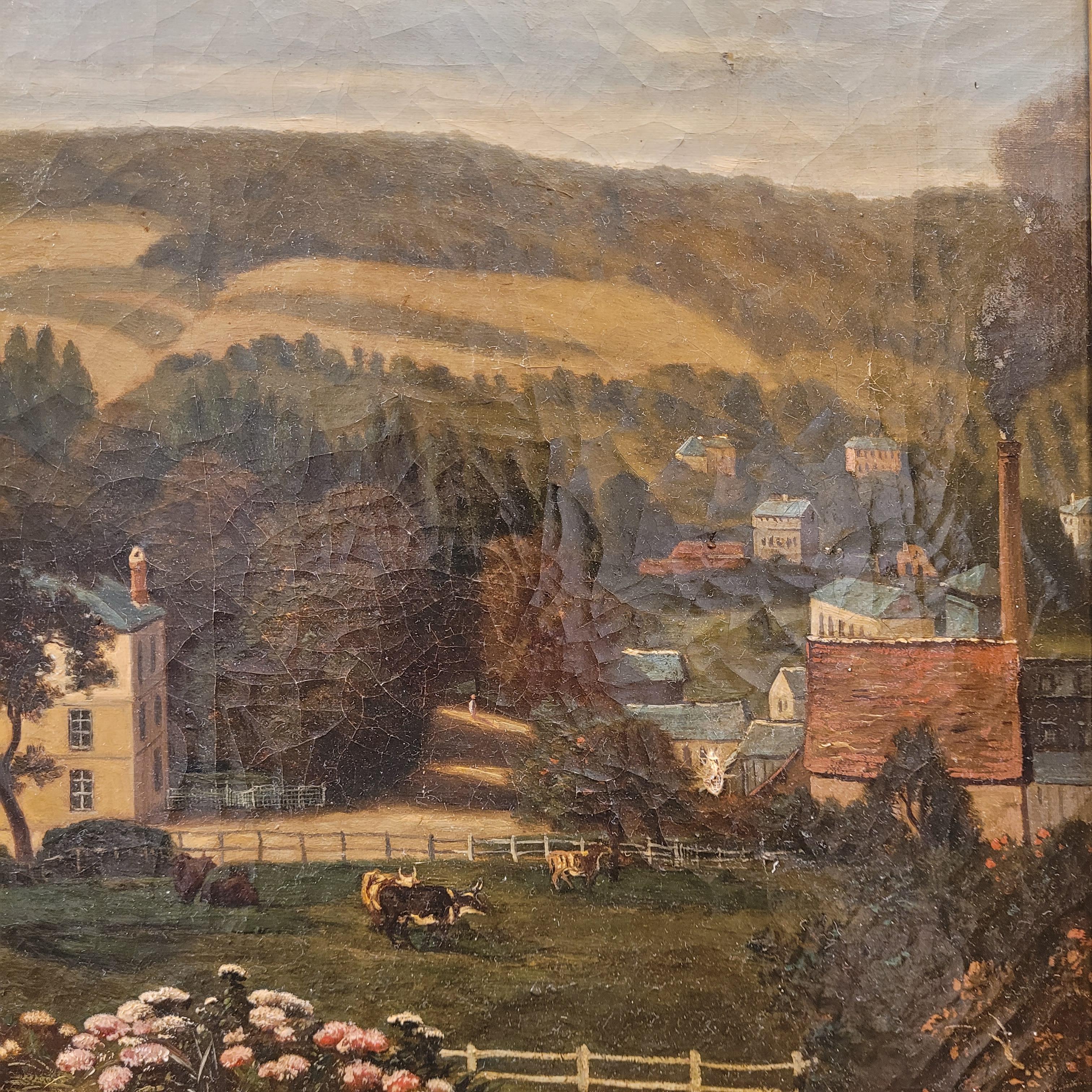 French Painting “Landscape of Asnières-sur-Seine” Narcisse Berchère 1
