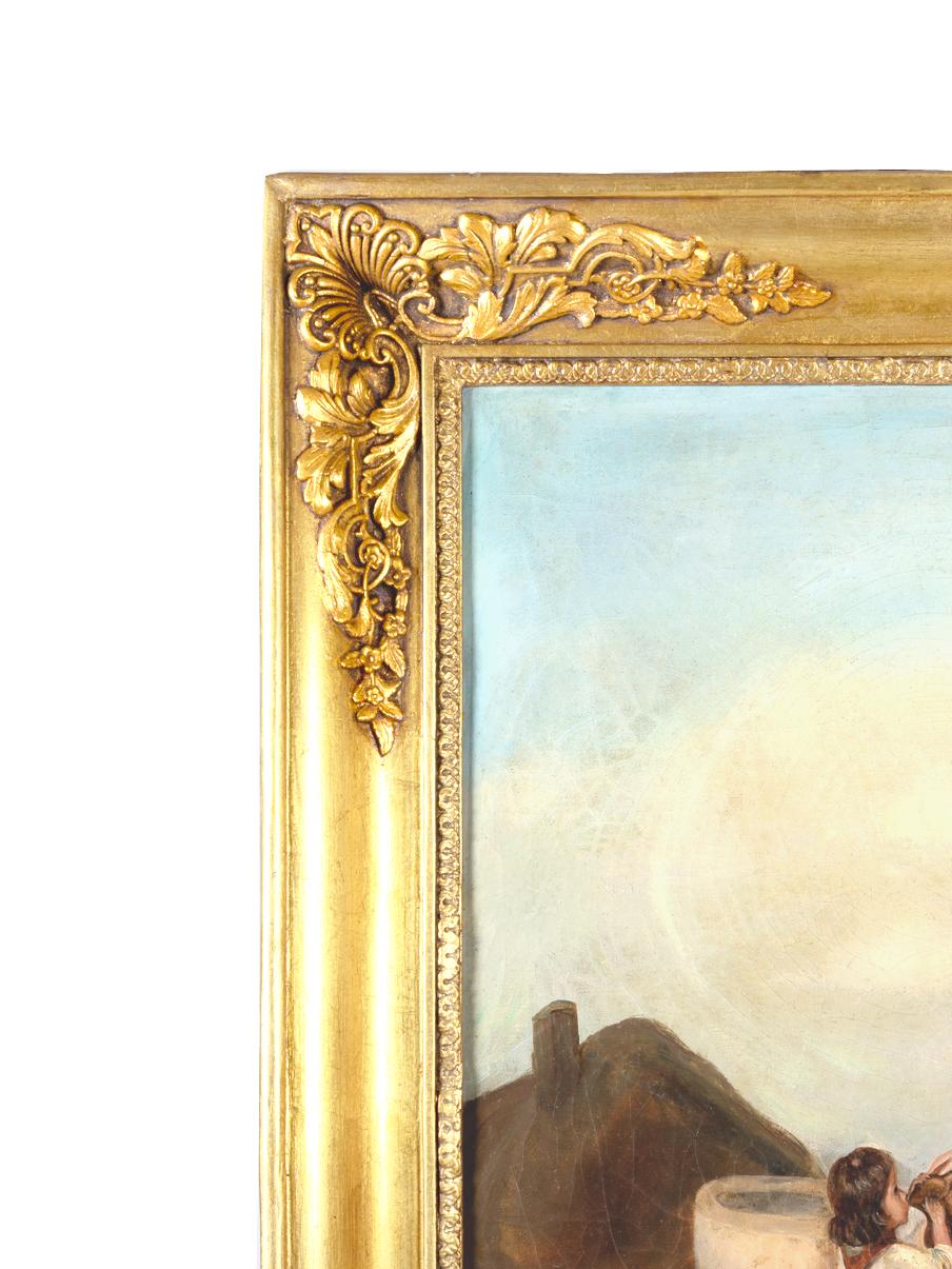 Französisches Gemälde, Mutter und Kind von E. Picart, 19. Jahrhundert (Leinwand) im Angebot