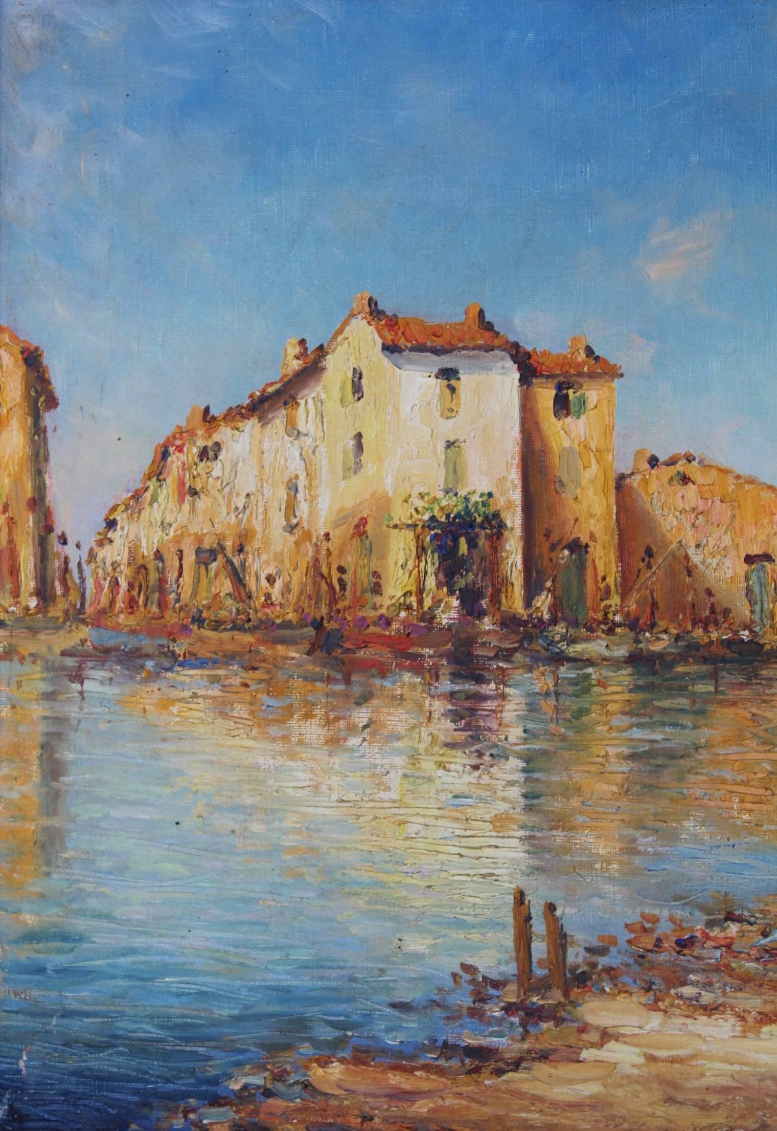 Other French Painting of a Mediterranean Port by D.Manago