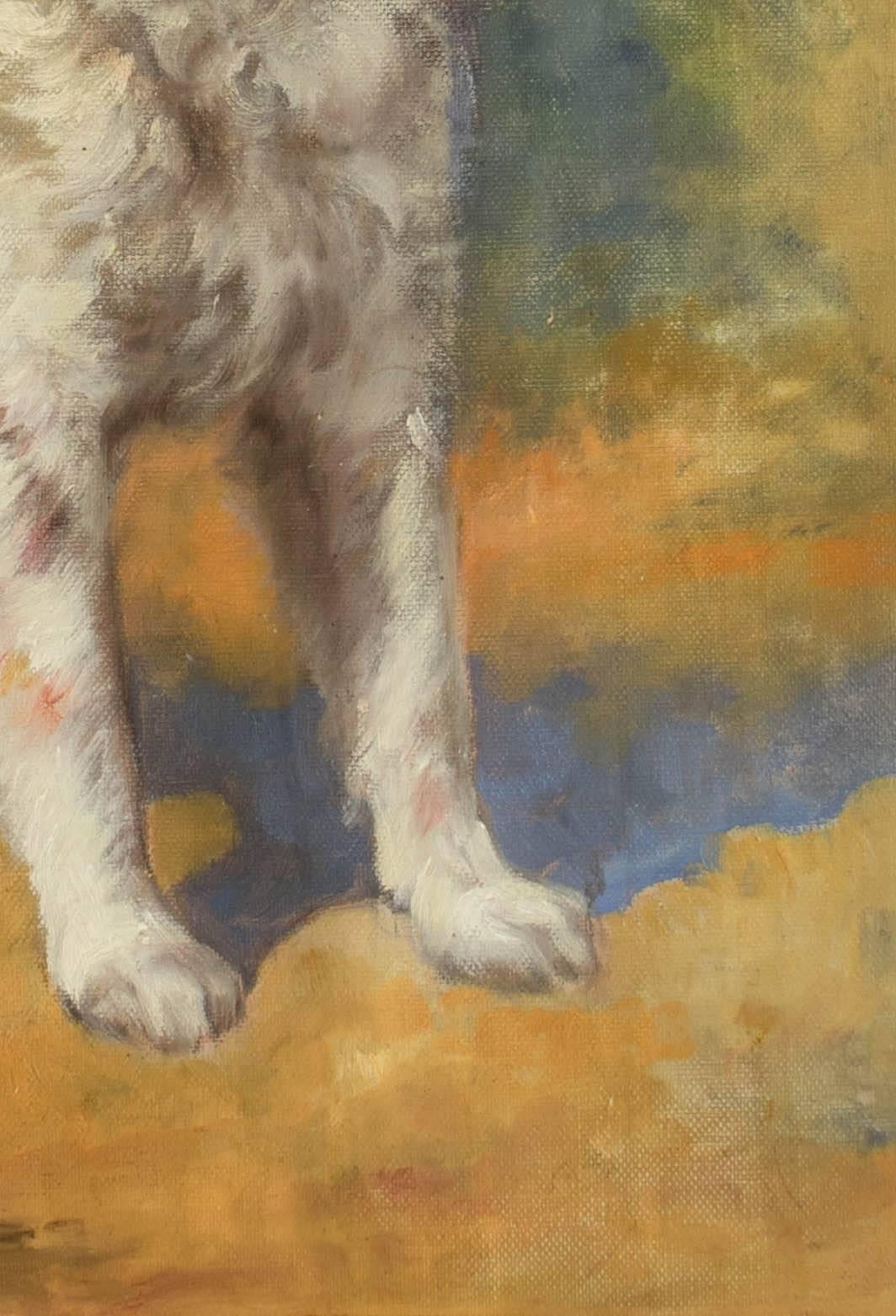 French painting of a Spaniel, circa 1900. Oil on board, unsigned. A lovely portrait of the owner's dog. Nicely executed and in the original gold frame. Dimensions: Frame: 20