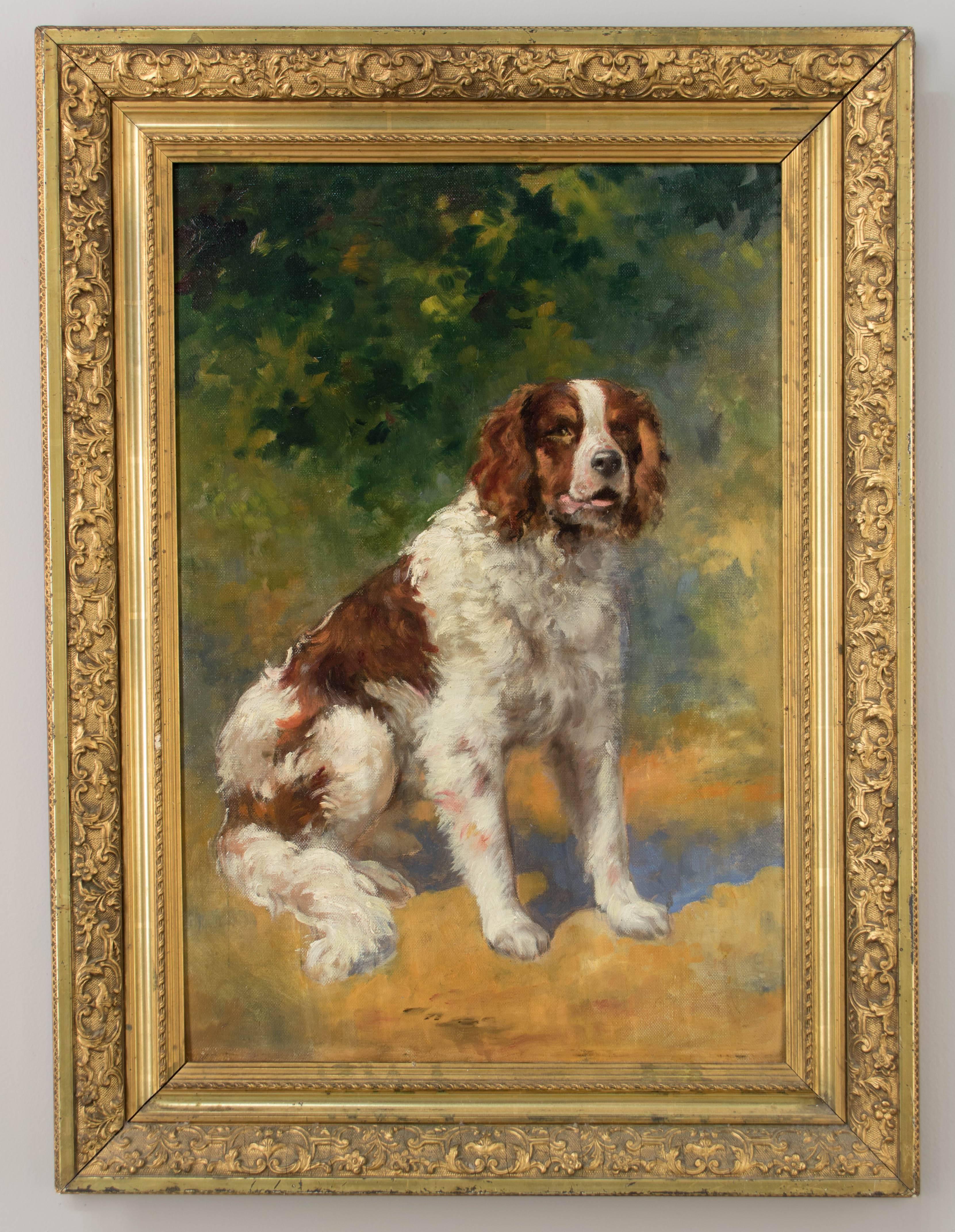 20th Century French Painting of a Spaniel
