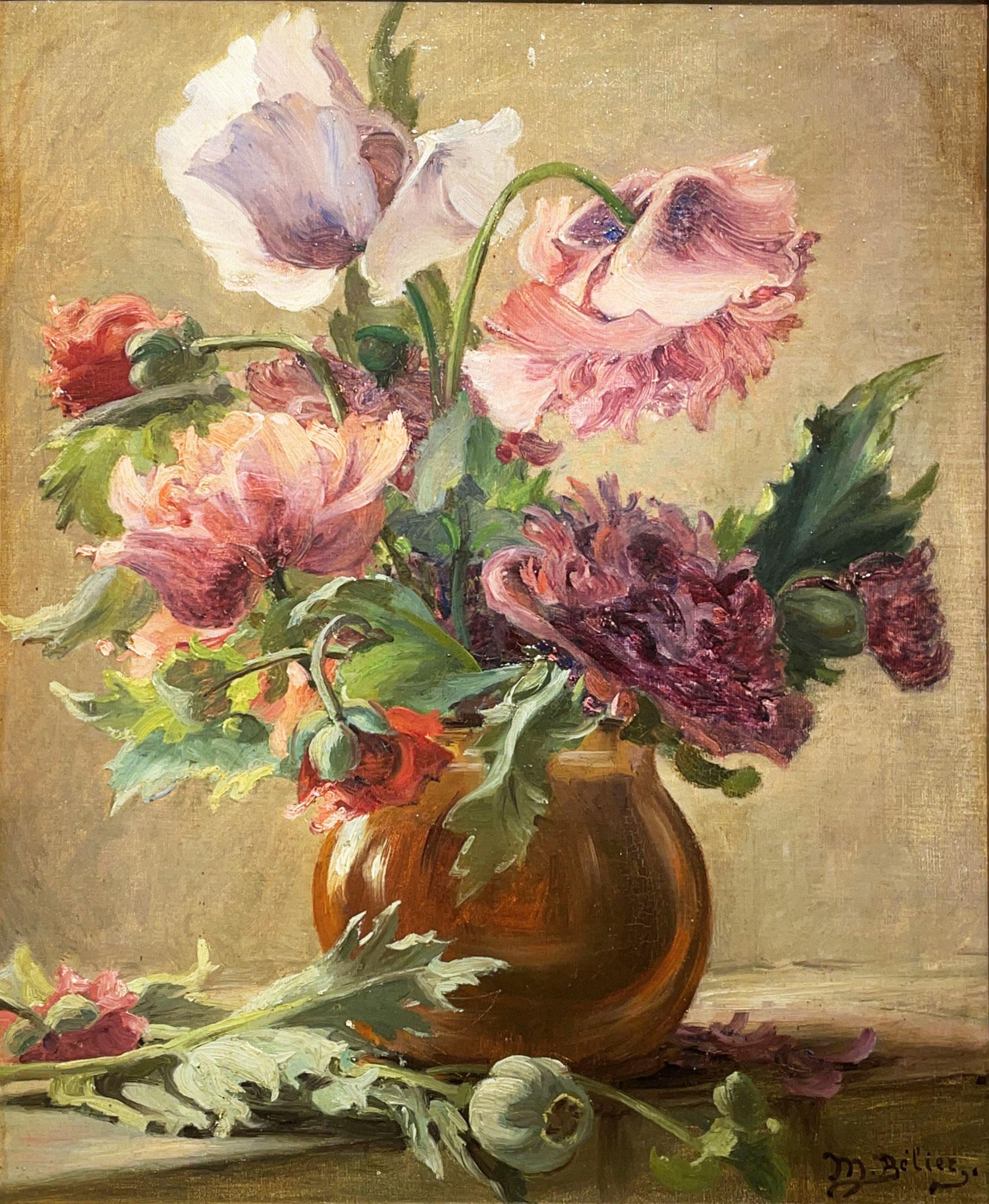 Vase with poppies - M.Belier

Oil painting on canvas
Dimensions: 50cm x 40cm dimensions referring to the canvas only
 60cm x 52cm frame included

France in the 1920s

Antique painting from the early twentieth century, depicting poppies in