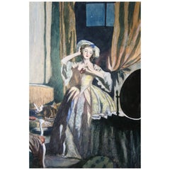 Tableau français " la Mascarade " , 19ème siècle - style Louis XV