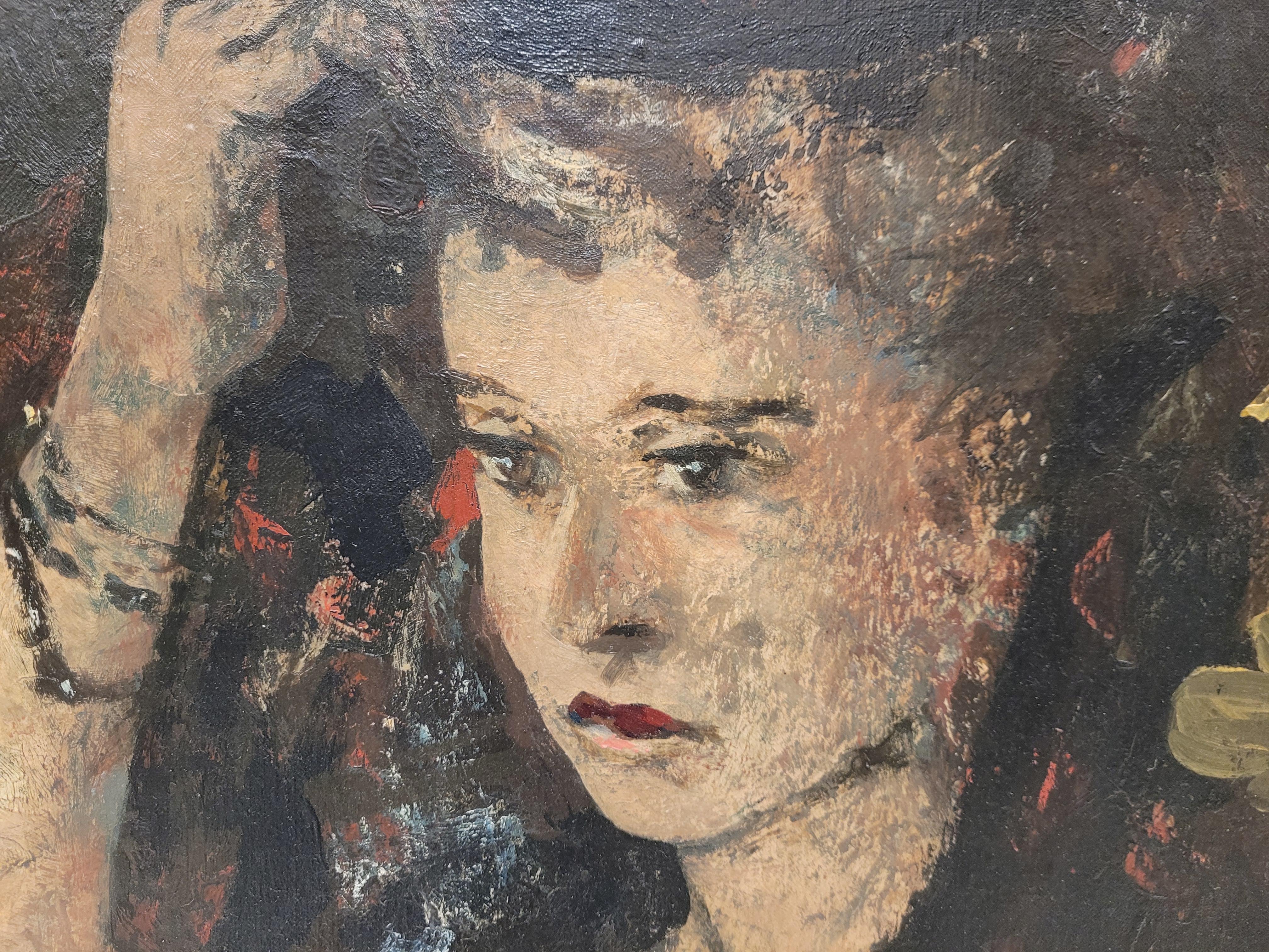 French Painting woman portrait, Rouland Oudot , Japonisme 5