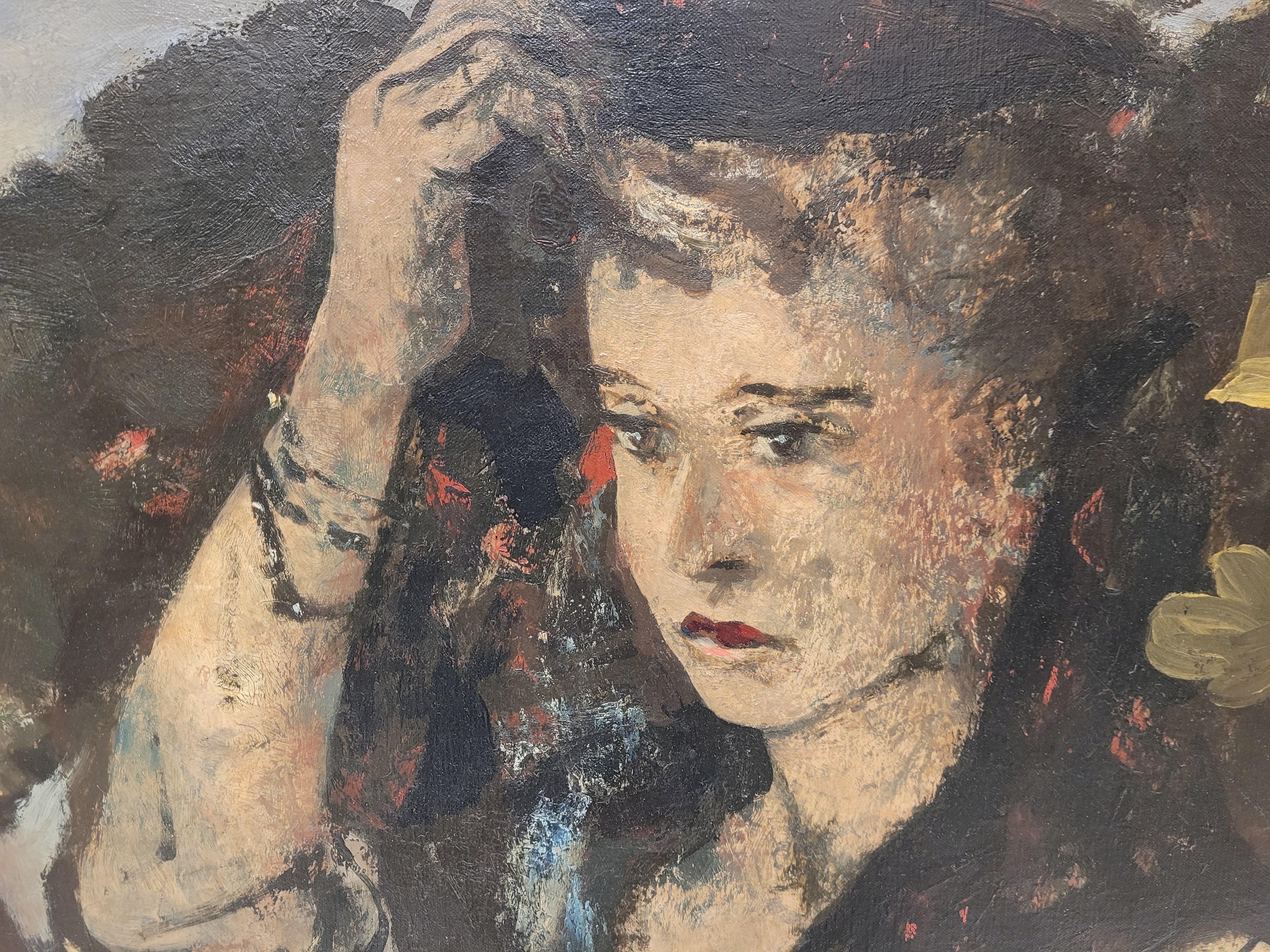 French Painting woman portrait, Rouland Oudot , Japonisme 7