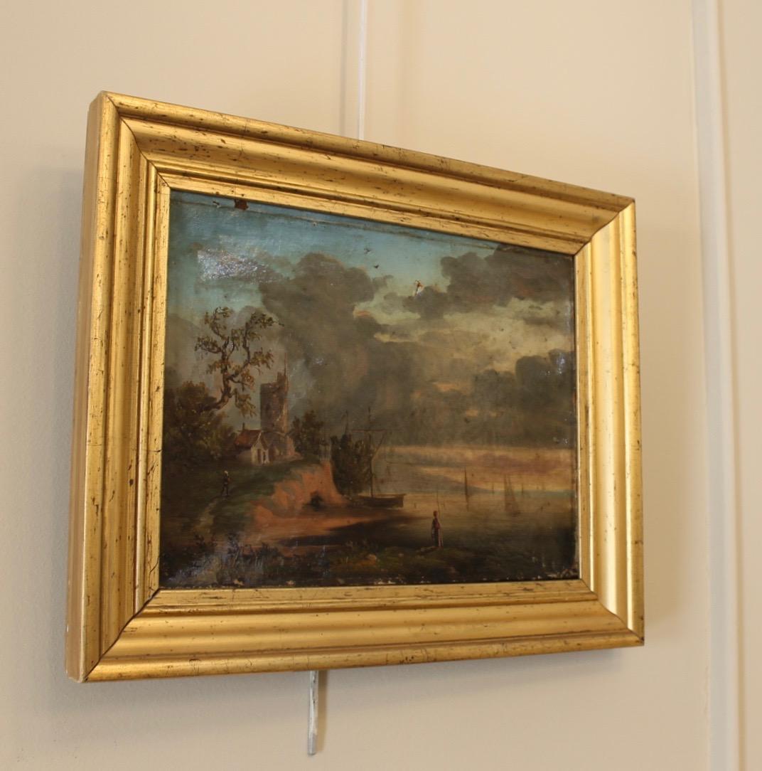 French Painting XIX, Port In Good Condition For Sale In Nice, FR