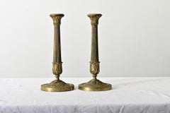 French Pair 18th Century Louis XVI Style Bronze Candlesticks