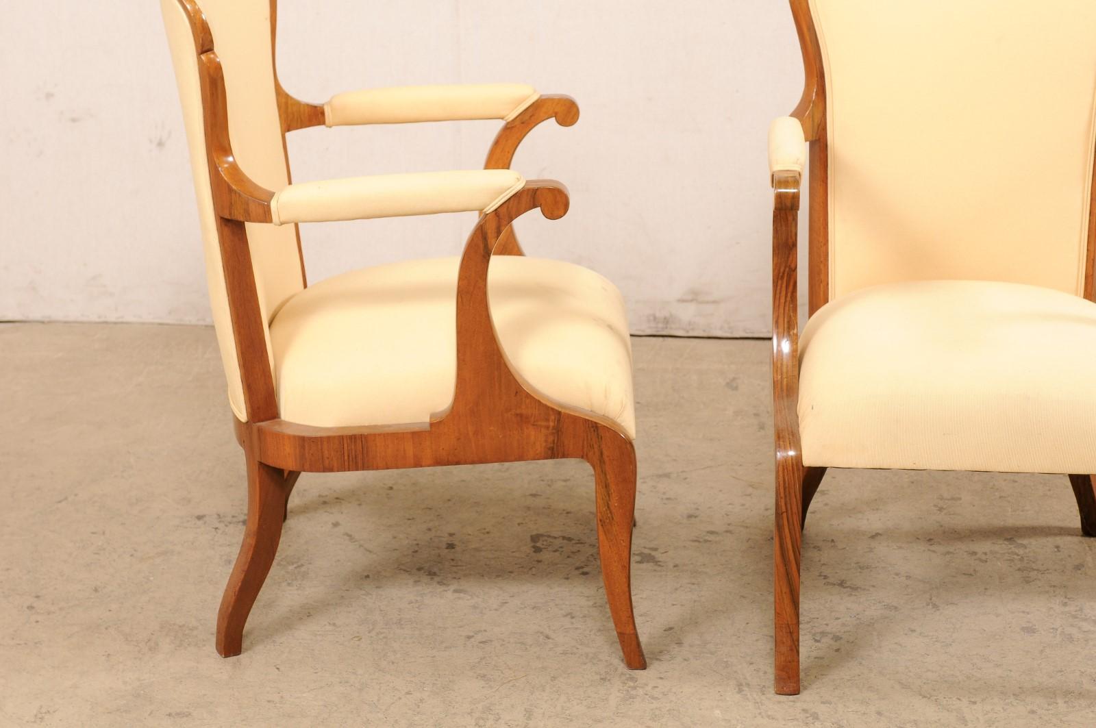 Wood French Pair Fauteuils, Early to Mid 20th C. For Sale