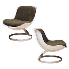 Vintage French Pair Goldfinger armchairs, after Michel Cadestin, Space Age , fiberglass