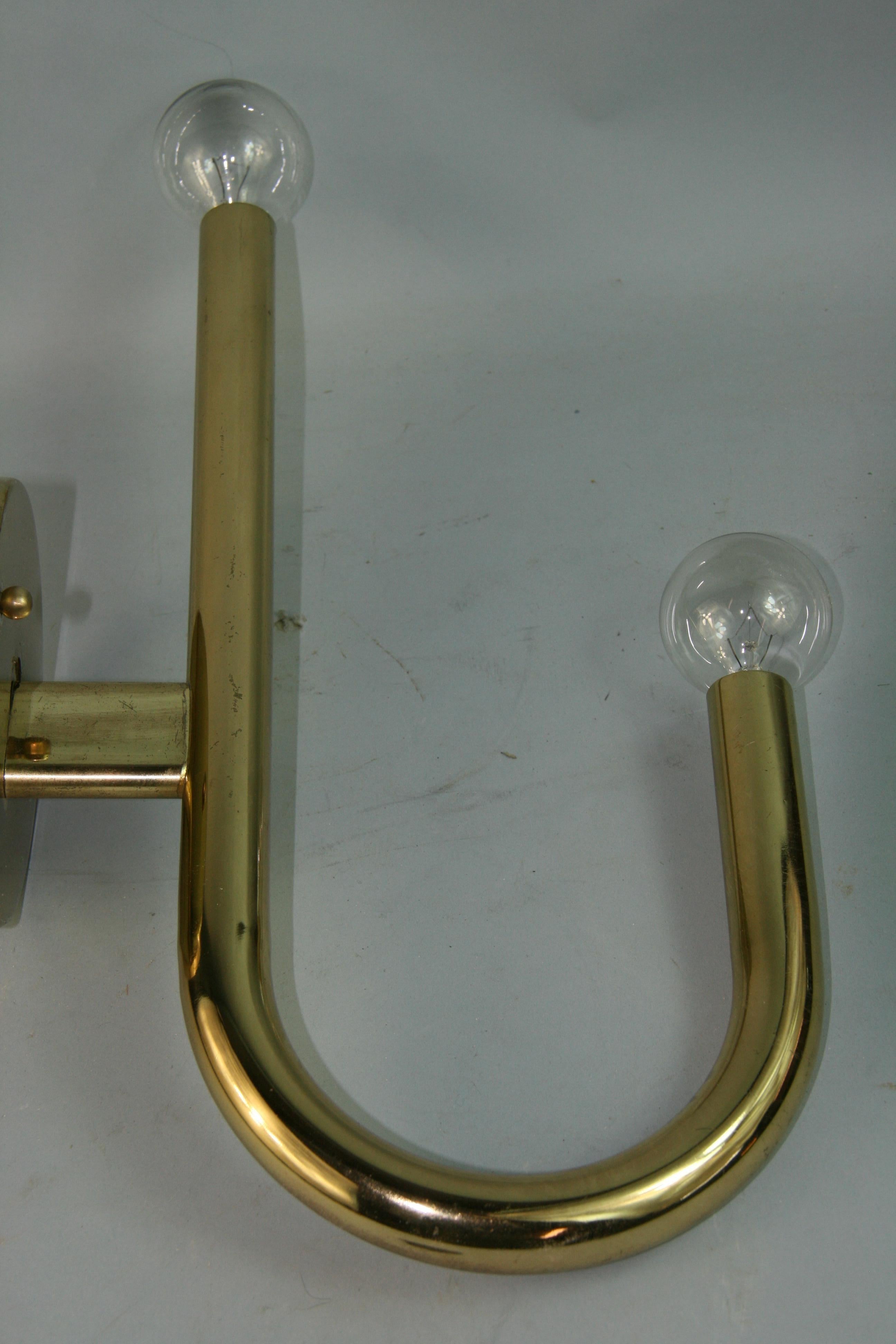 Late 20th Century French Pair Large  J Two Light sconces (2 pair available)  For Sale