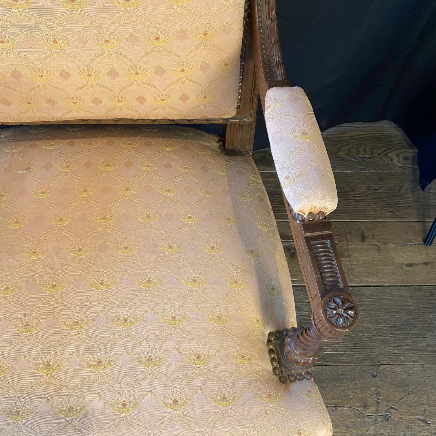 Französisch Paar Louis XVI geschnitzt Mahagoni Fauteuil Arm Stühle im Angebot 5