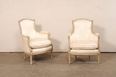 French Pair Louis XVI Style Antique Tub Chairs, Early 20th C.
