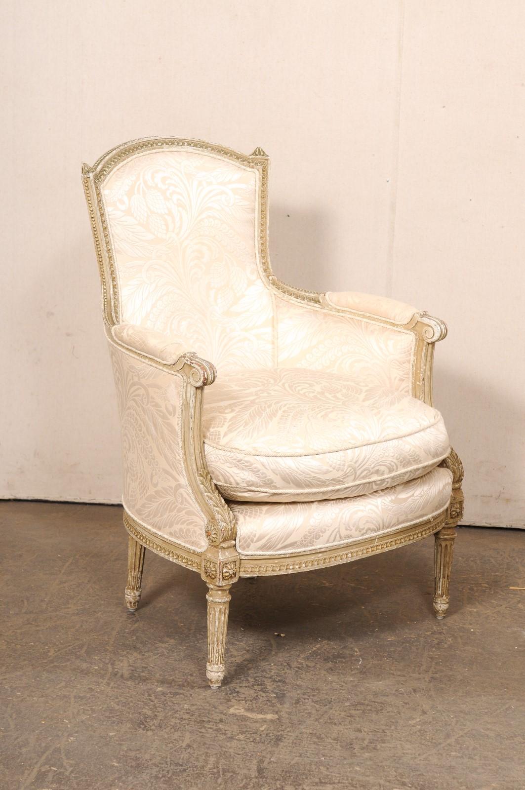 French Pair Louis XVI Style Antique Tub Chairs, Early 20th C. In Good Condition For Sale In Atlanta, GA
