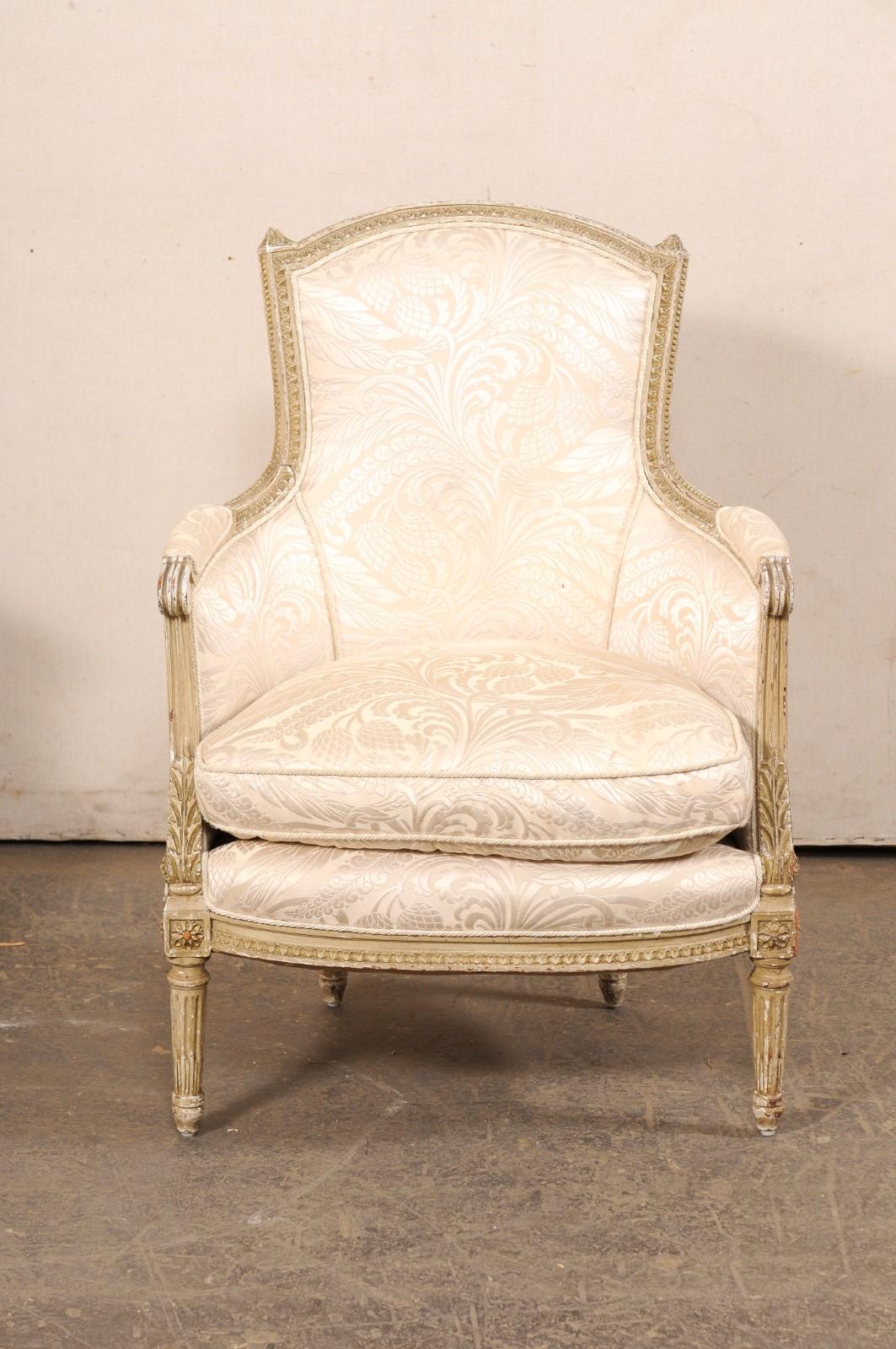 20th Century French Pair Louis XVI Style Antique Tub Chairs, Early 20th C. For Sale