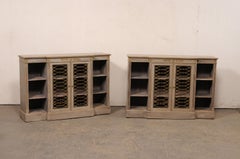 French Pair Neoclassic Breakfront Bookcase Consoles w/Beautiful Brass Accents