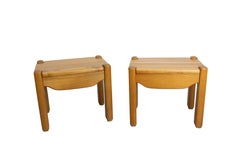 French Pair Nightstands Maison Regain Charlotte Perriand Style Side Eim c 1970