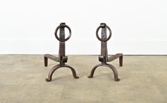 French Pair of 18th Century Forged Iron Chenets