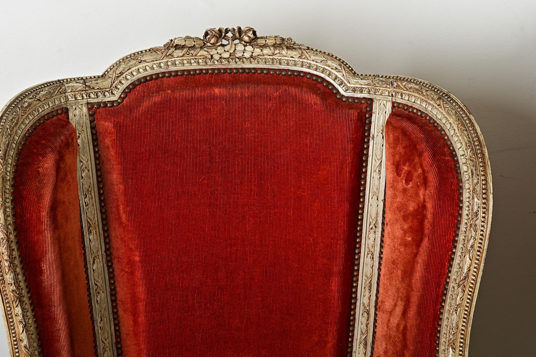 French Pair of 18th Century Louis XVI Bergere For Sale 3