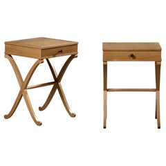 Maison Hirsch Pair of 1940's Nightstands in Beech