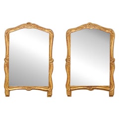 Antique French Pair of 19th C. Mirrors w/ Their Original Gilt Finish