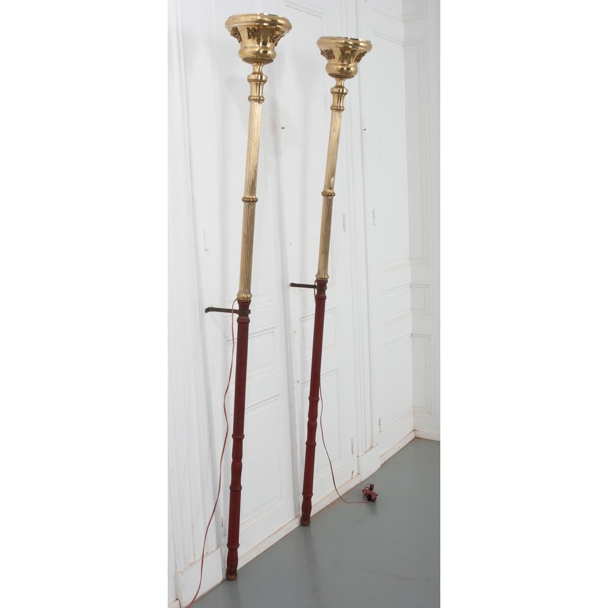 French Pair of 19th Century Altar Torches In Good Condition For Sale In Baton Rouge, LA