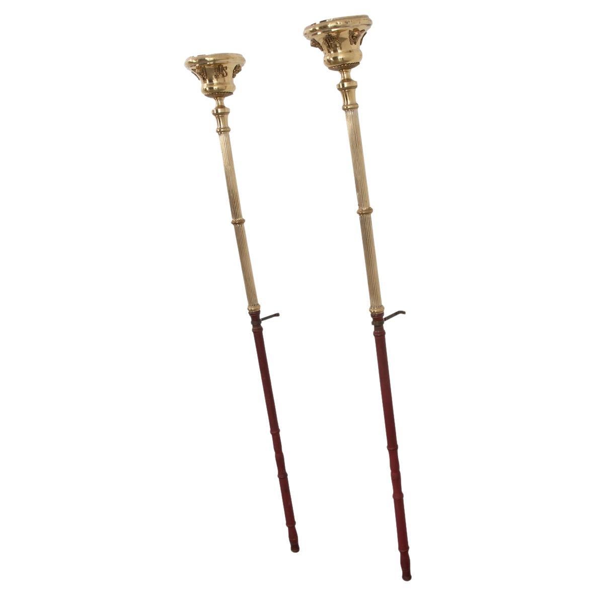 French Pair of 19th Century Altar Torches For Sale