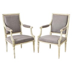 French Pair of 19th Century Louis XVI Fauteuils
