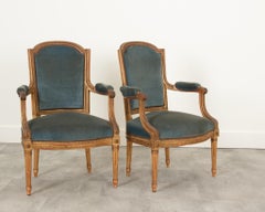 French Pair of 19th Century Louis XVI Style Gilt Fauteuils