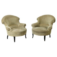 French Pair of 19th Century Napoleon III Club Chairs