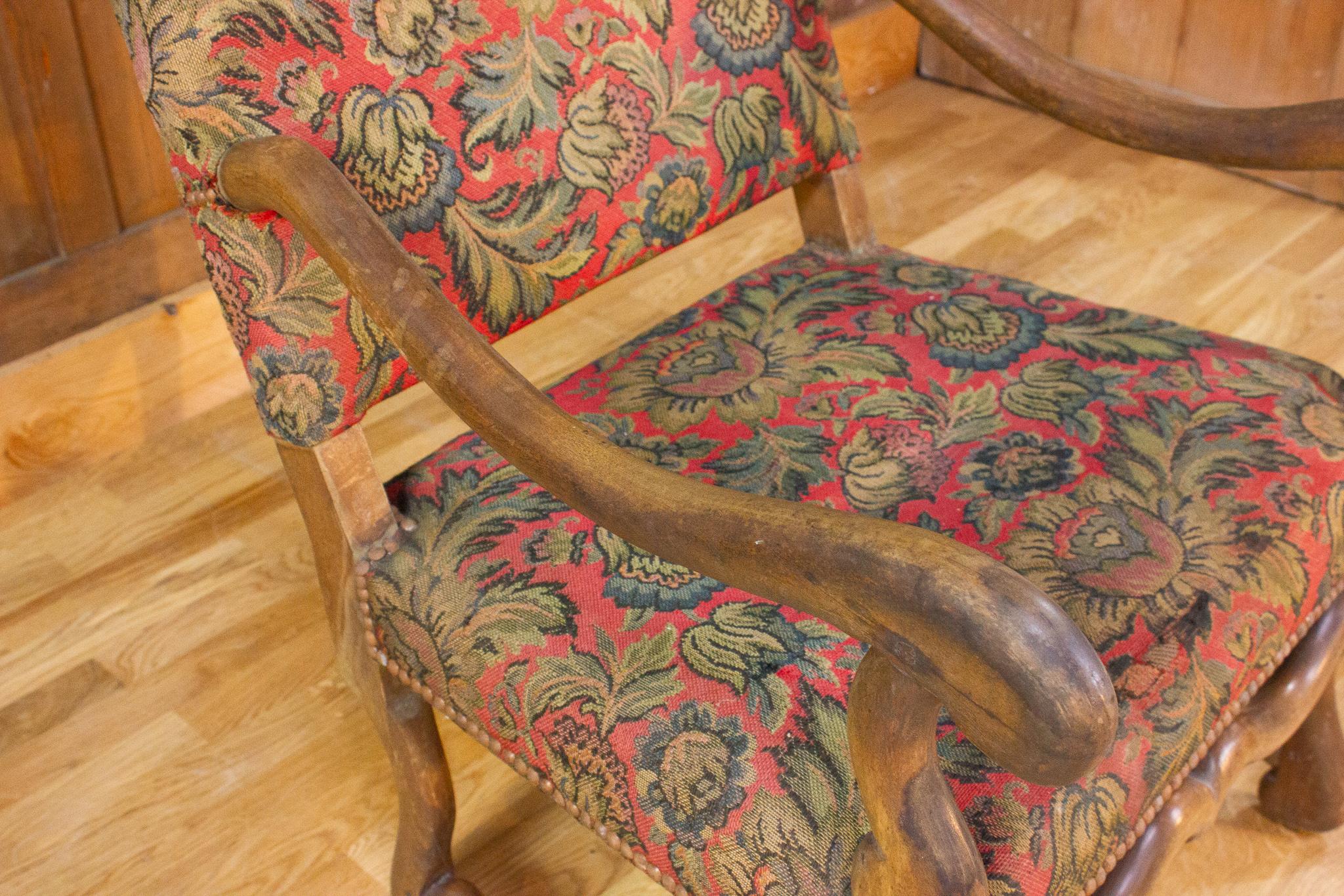 Fabric French Pair of Armchairs Louis XIV style - 1800 19th - France  For Sale