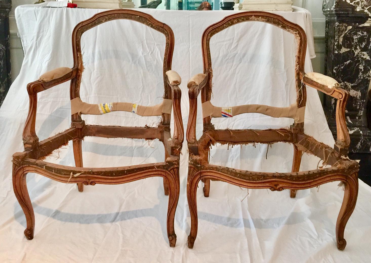 French Pair of Armchair Carcasses, Montespan Style, 19th Century For Sale 6