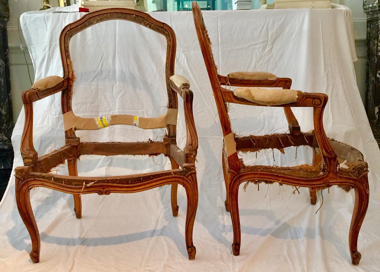 French Pair of Armchair Carcasses, Montespan Style, 19th Century For Sale 7
