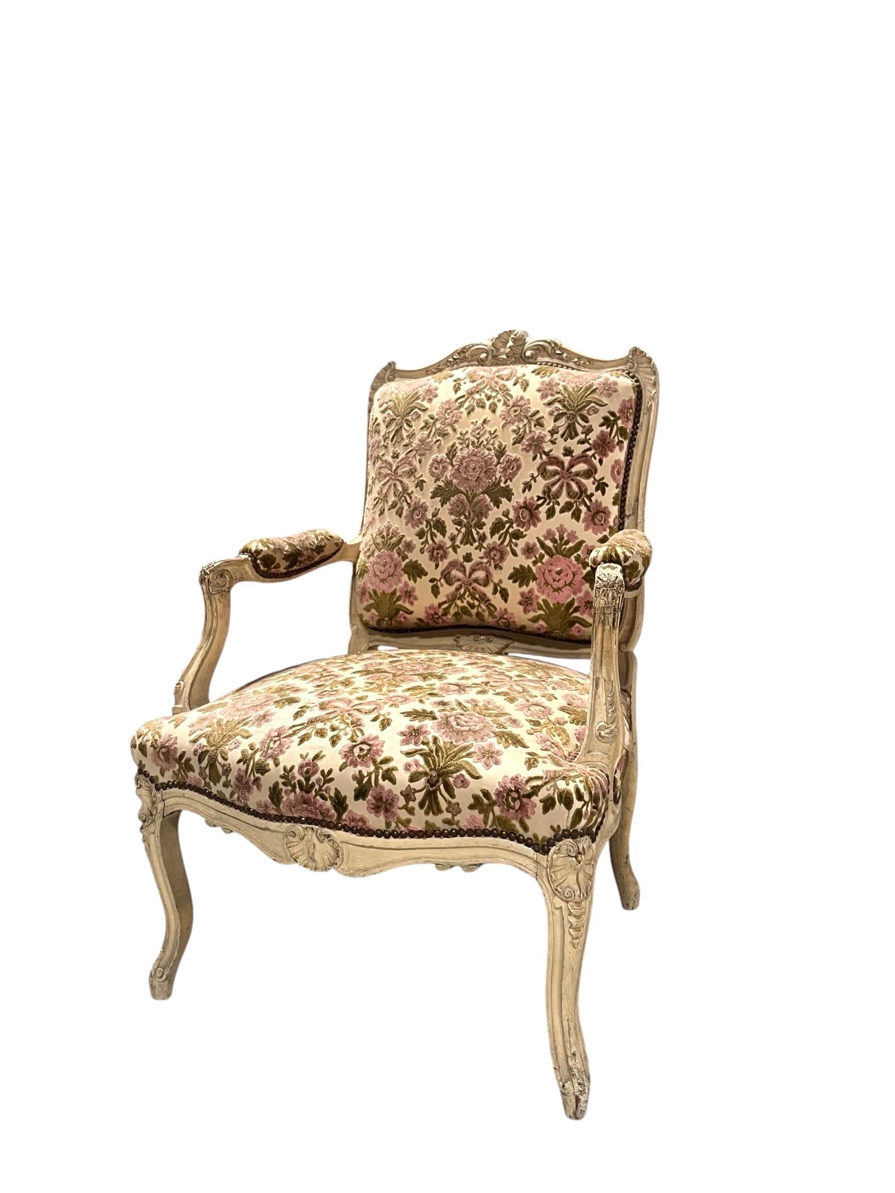 Painted French Pair of armchairs 