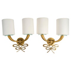 French Pair of Art Deco Sconces attributed to Jules Leleu , circa 1940