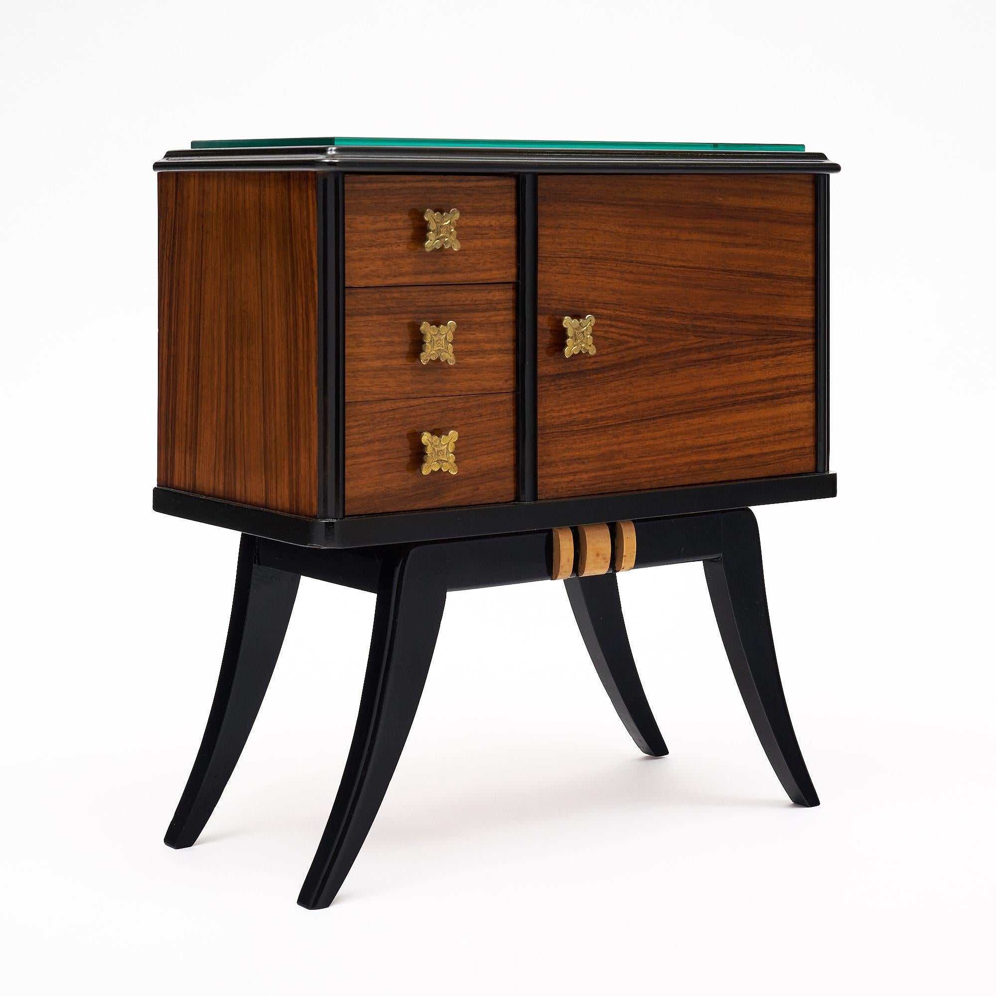 Ebonized French Pair of Art Deco Side Tables For Sale
