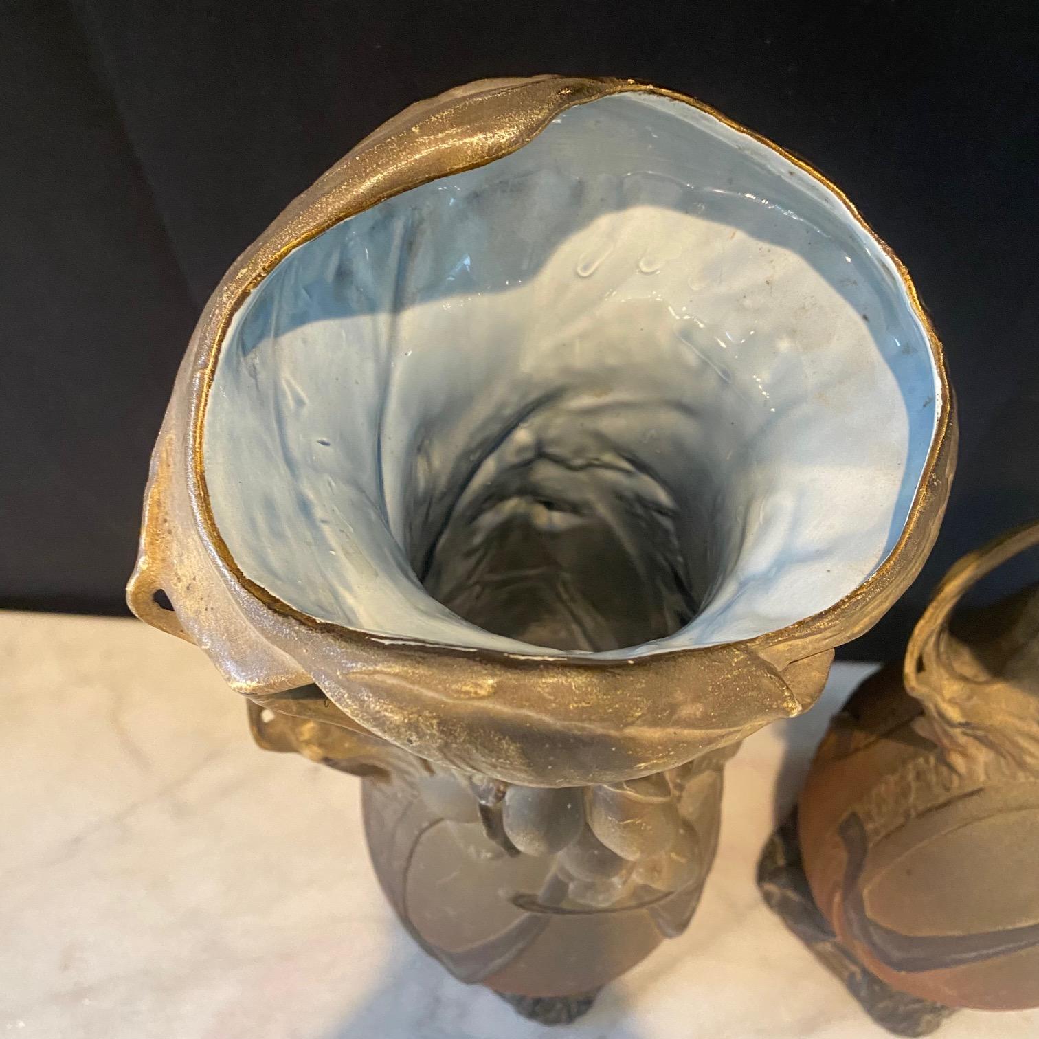French Pair of Art Nouveau 19th Century Porcelain Vases For Sale 9