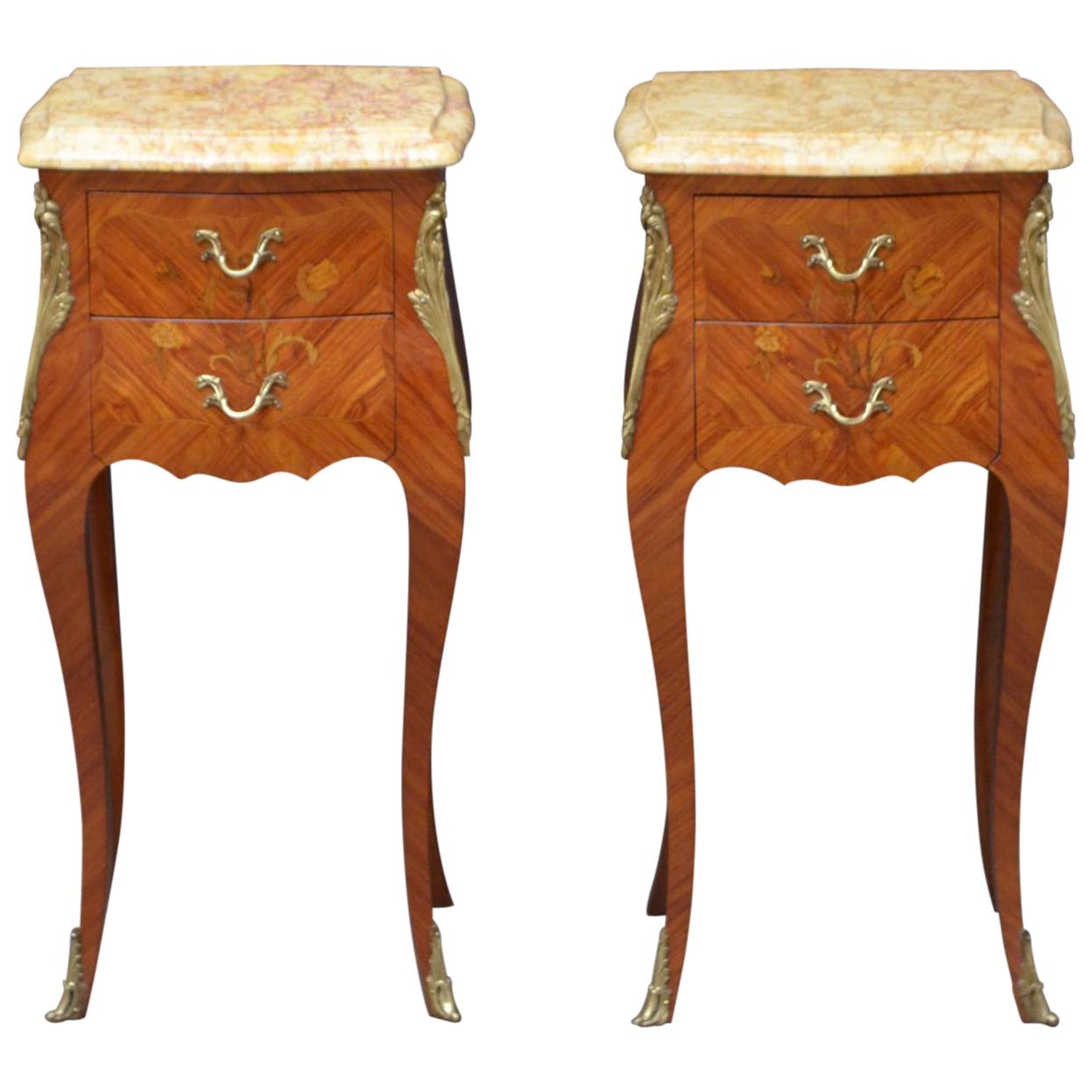 French Pair of Bedside Cabinets For Sale