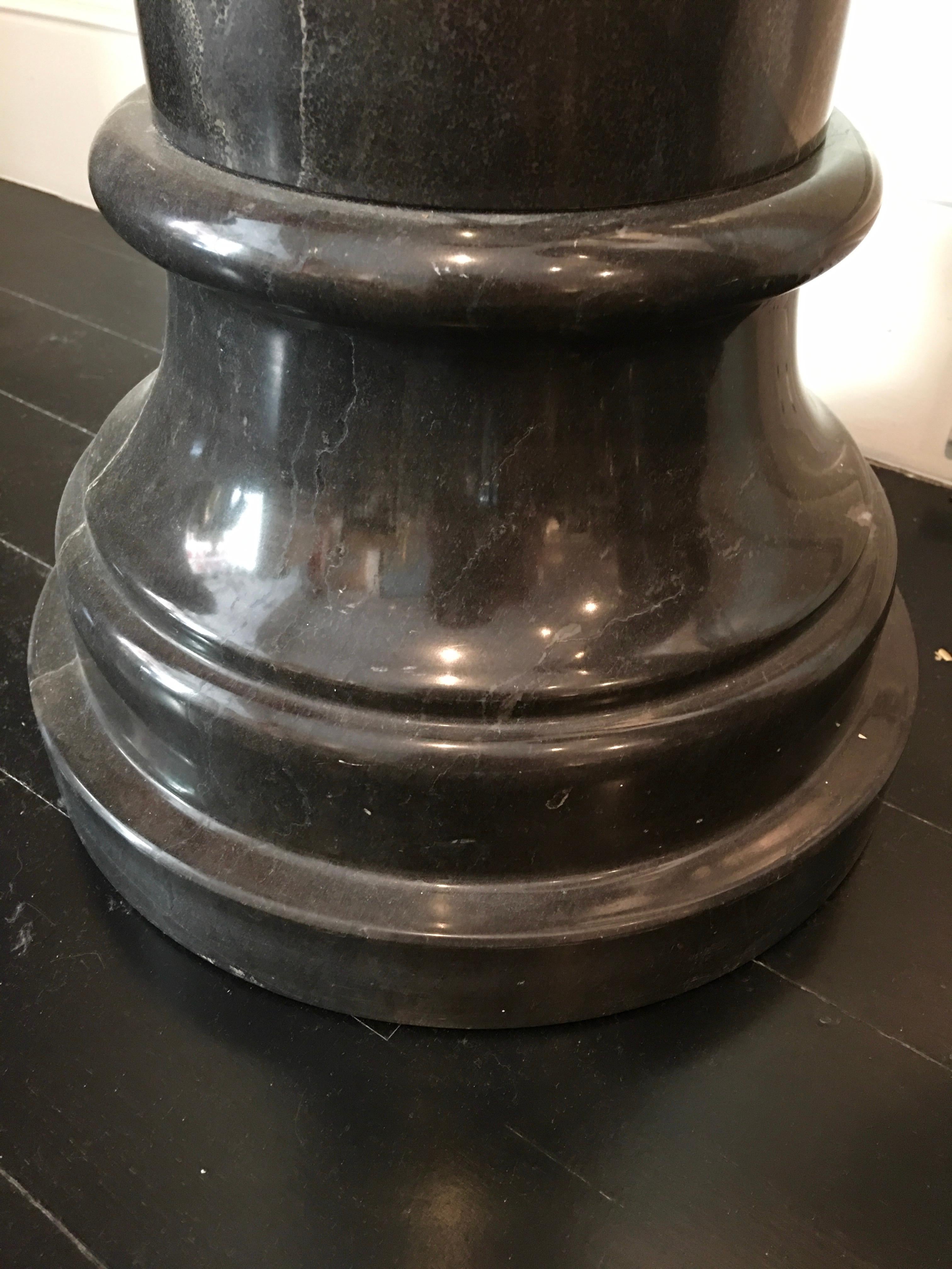 Neoclassical French Black Marble Column