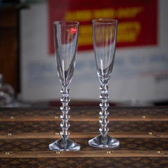 Paire de flûtes à champagne en cristal de Baccarat