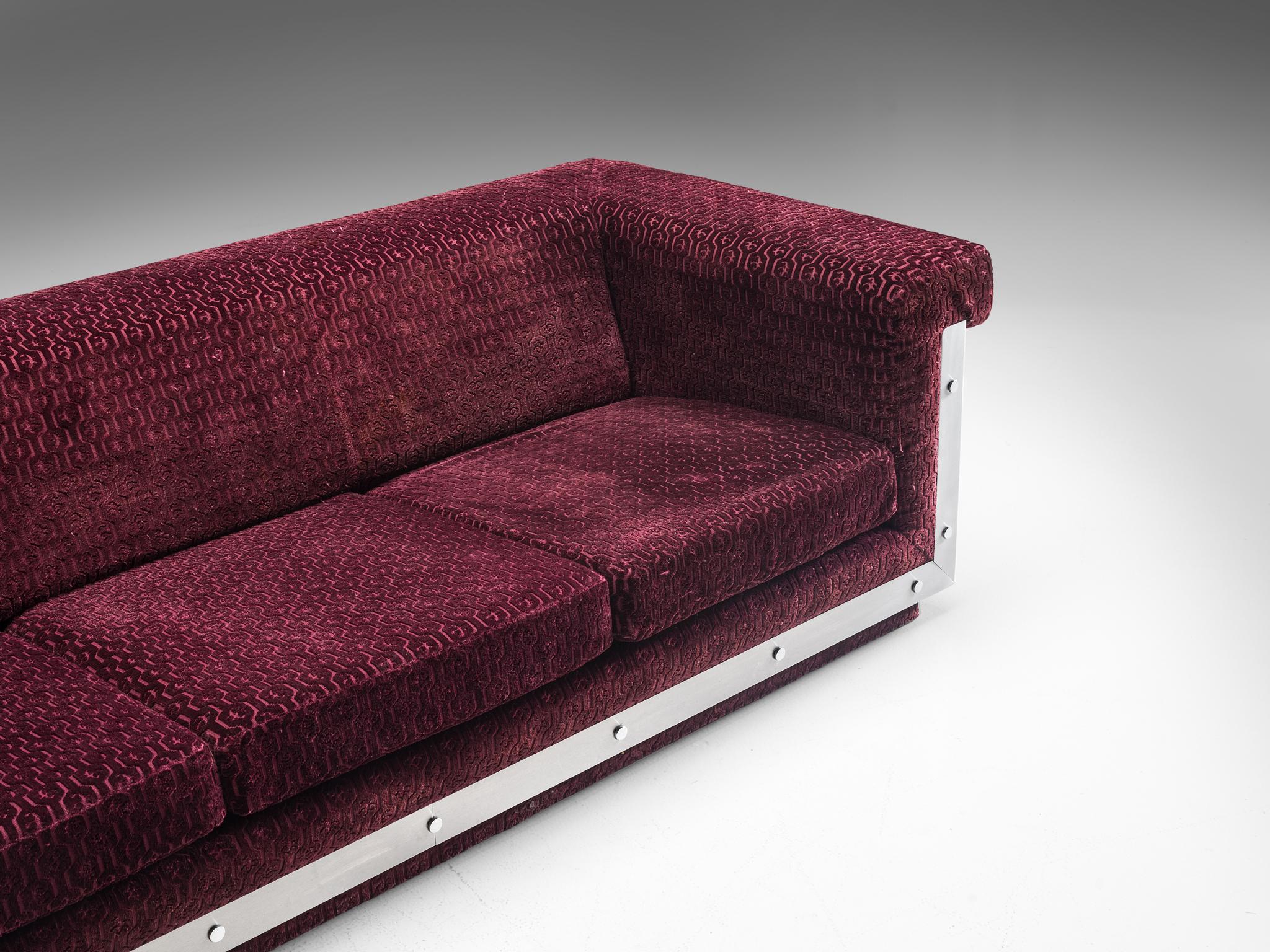 Mid-20th Century French Pair of Customizable Sofas in Stainless Steel