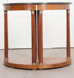 French Pair of Empire Demilune Corner Consoles