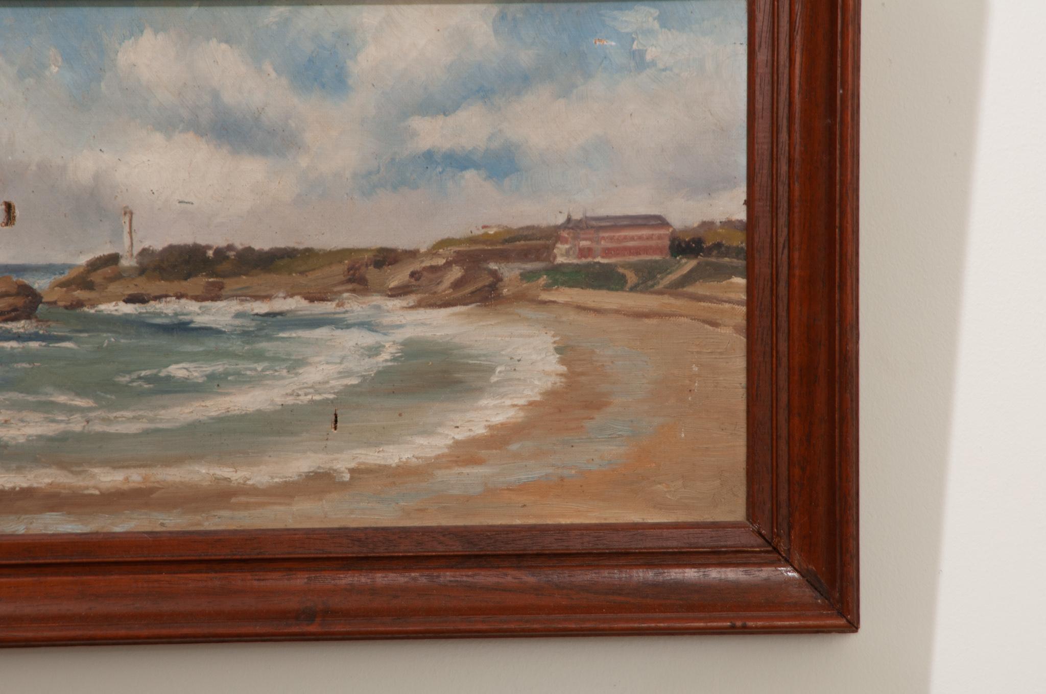 Other French Pair of Framed Seascape Paintings For Sale