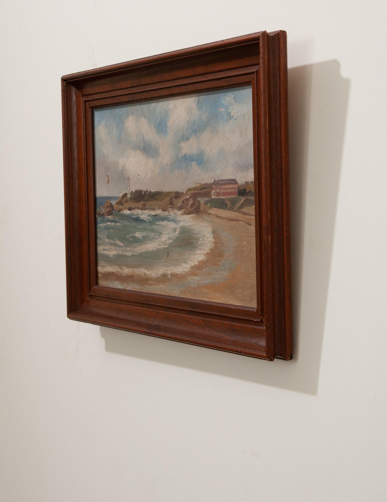 20th Century French Pair of Framed Seascape Paintings For Sale