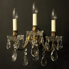 French Pair of Gilded Bronze Antique Wall Lights