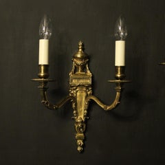 French Pair of Gilded Bronze Antique Wall Lights