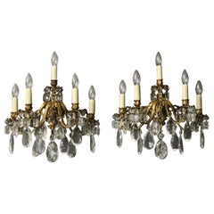 French Pair of Gilded Bronze Antique Wall Lights