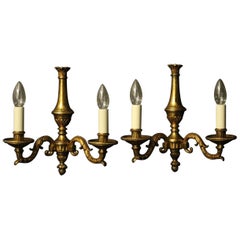 French Pair of Gilded Bronze Antique Wall Lights