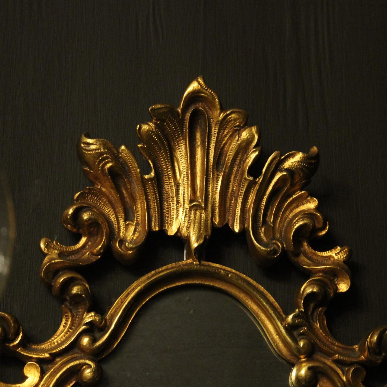 French Pair of Gilded Bronze and Crystal Antique Girandoles (Französisch)
