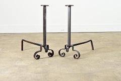 Pareja de Andirones Franceses de Hierro Forjado a Mano