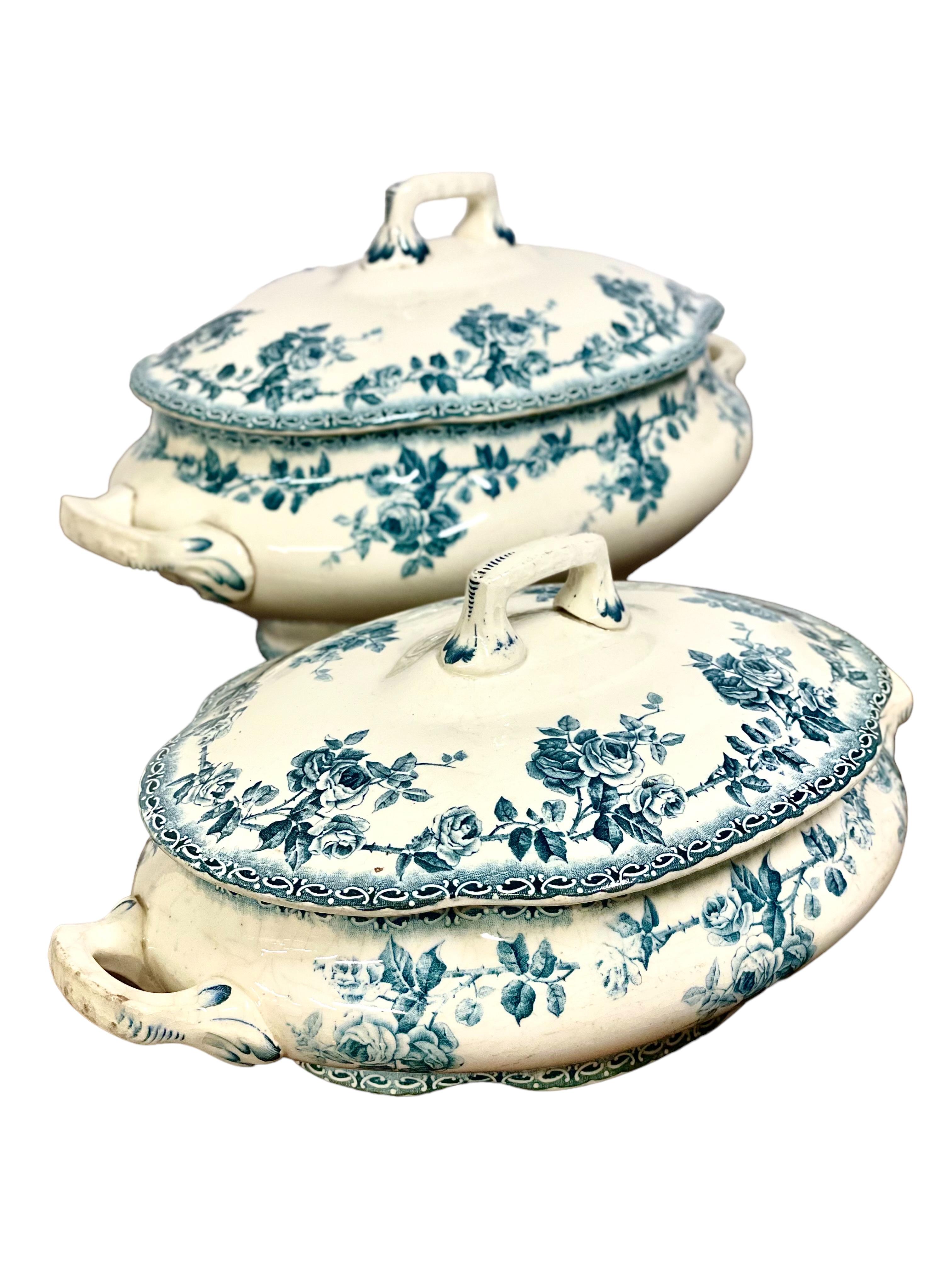 French Pair of Ironstone Lidded Tureens by Hippolyte Boulenger For Sale 6
